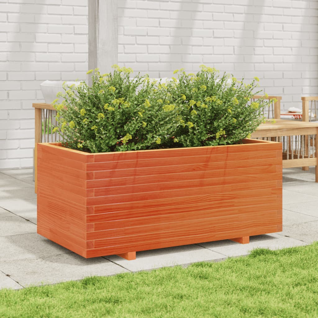 VidaXL Plantenbak 110x60x49,5 cm massief groenhout wasbruin