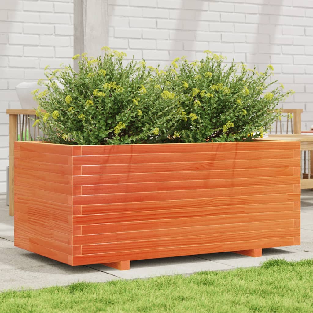 VidaXL Plantenbak 110x60x49,5 cm massief groenhout wasbruin