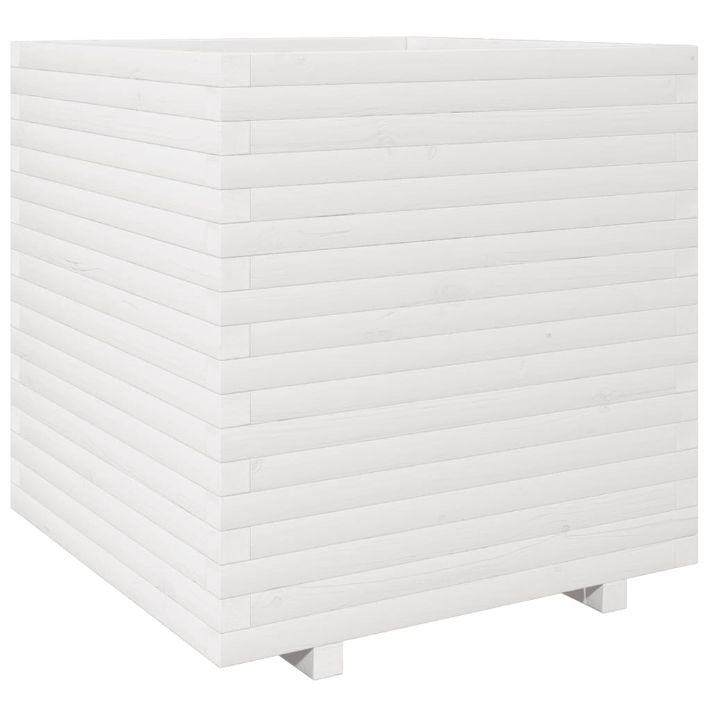 VidaXL Plantenbak 70x70x72,5 cm massief groenhout wit