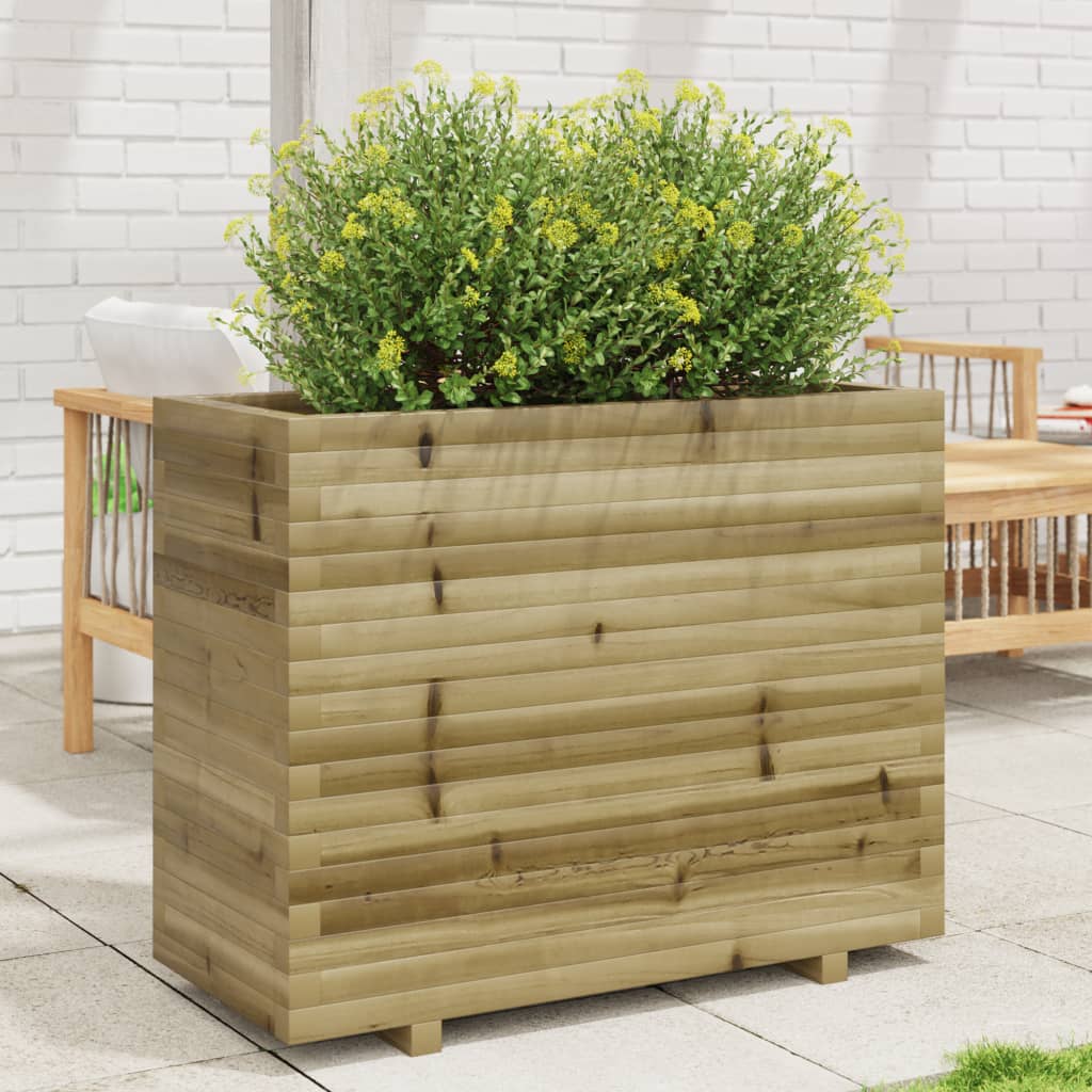 VidaXL Plantenbak 90x40x72,5 cm geïmpregneerd groenenhout