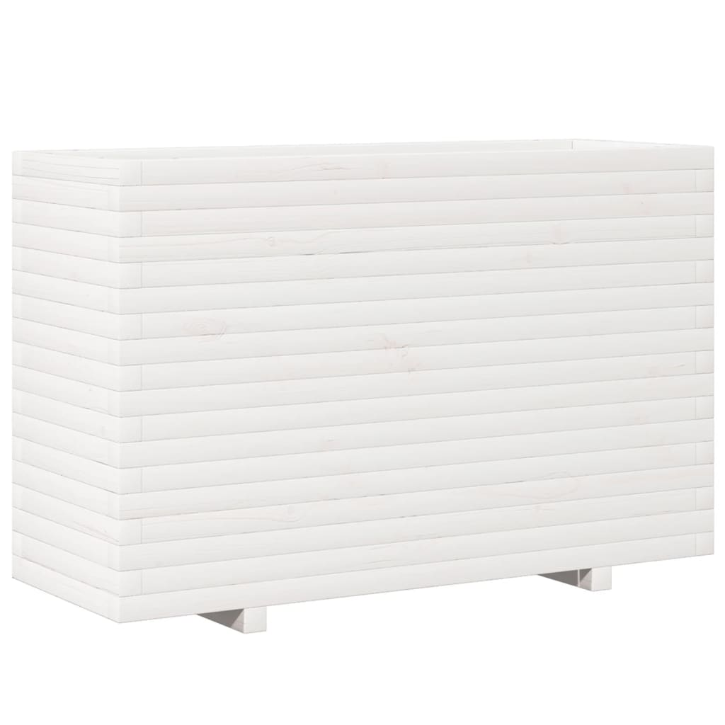 VidaXL Plantenbak 110x40x72,5 cm massief groenhout wit