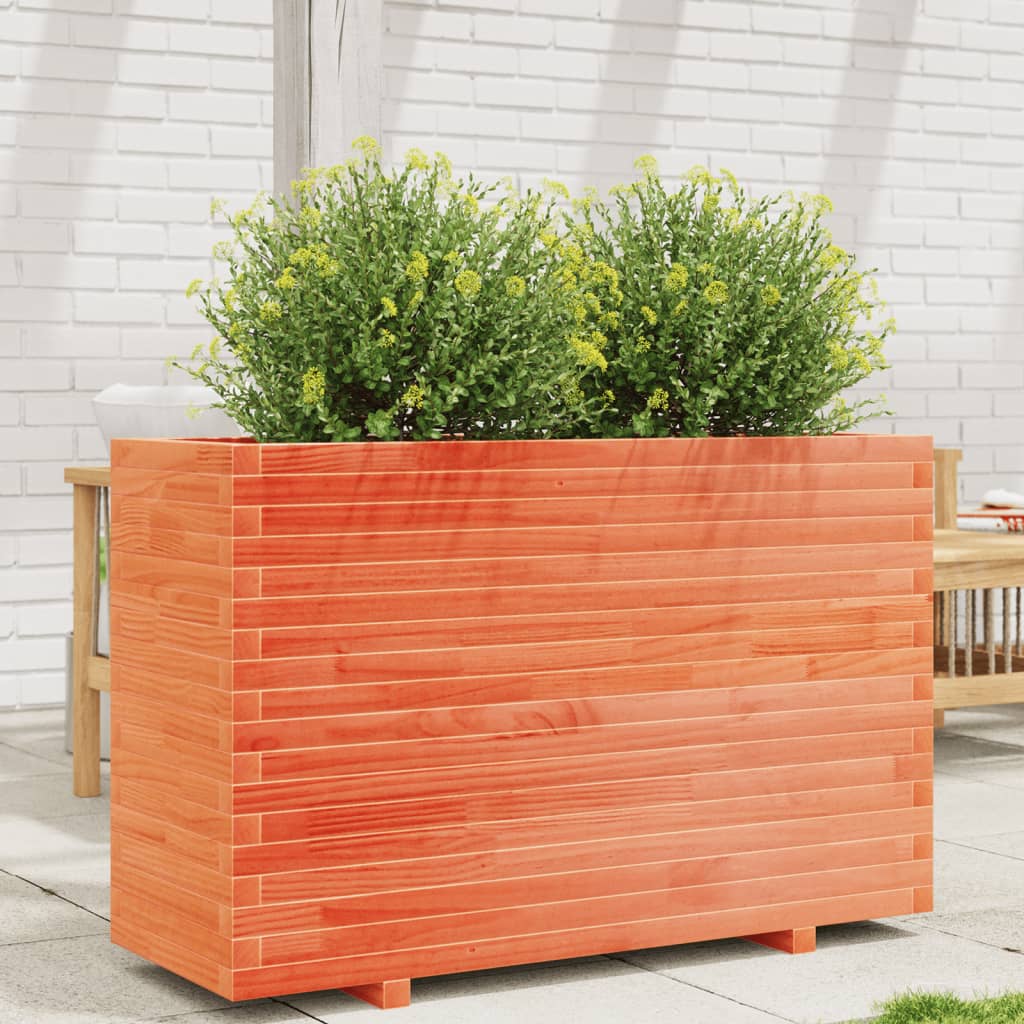 VidaXL Plantenbak 110x40x72,5 cm massief groenhout wasbruin