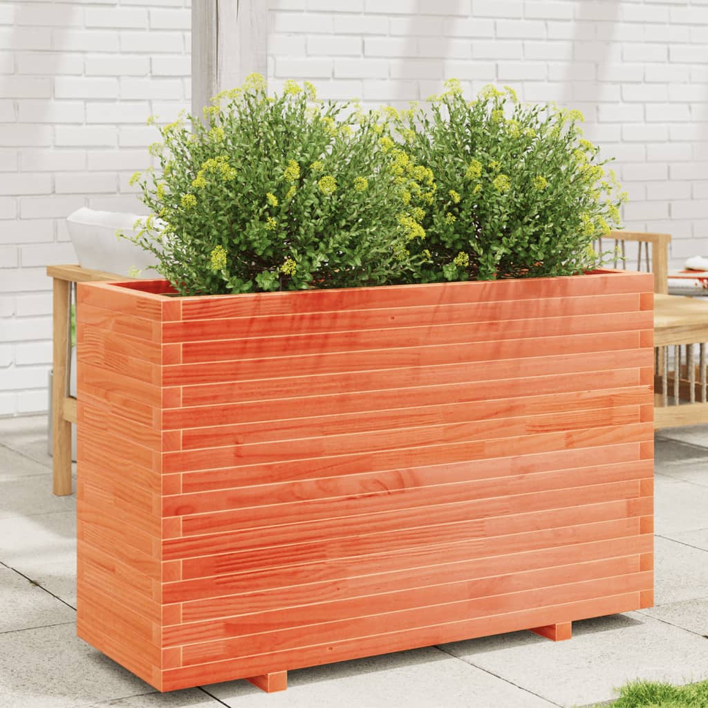 VidaXL Plantenbak 110x40x72,5 cm massief groenhout wasbruin