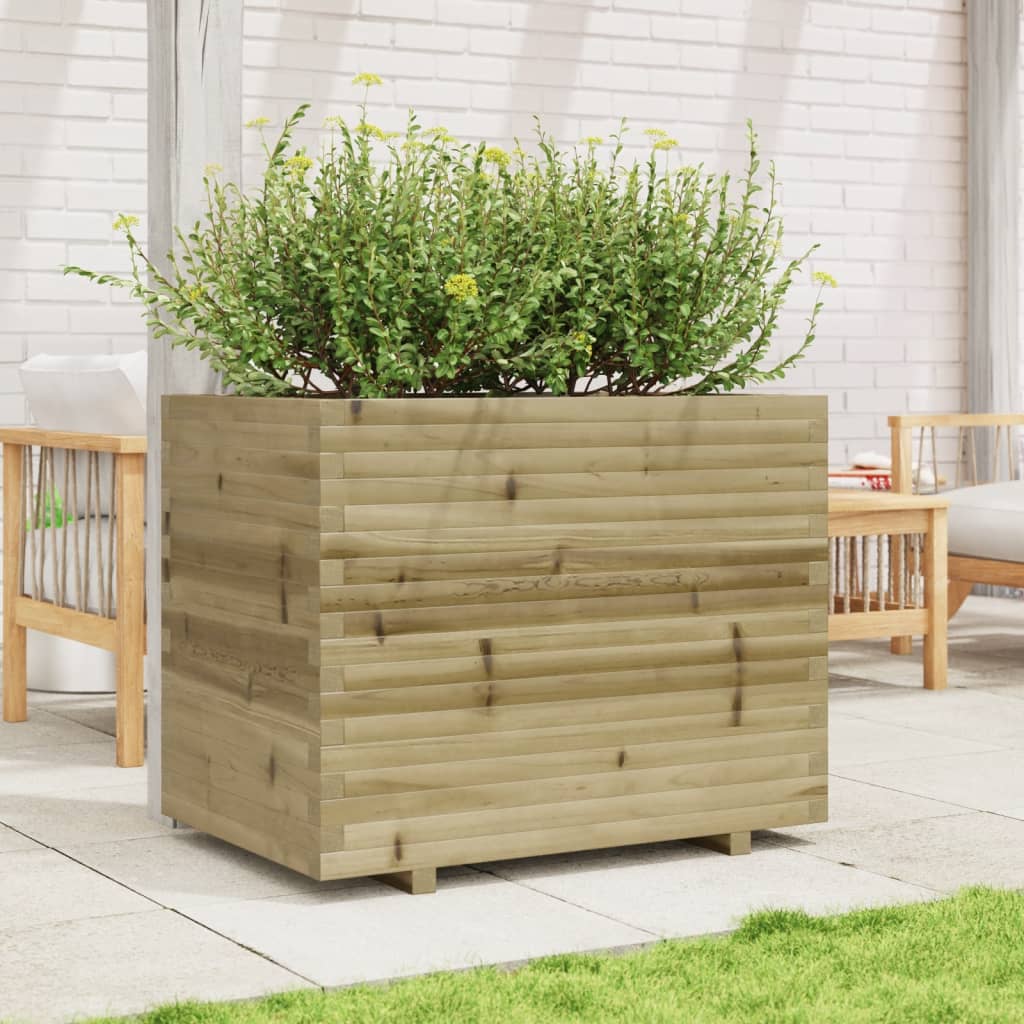 VidaXL Plantenbak 90x60x72,5 cm geïmpregneerd groenenhout