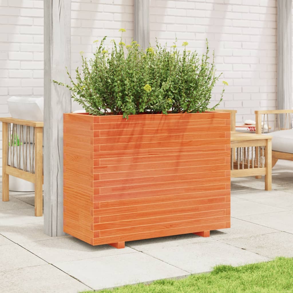 VidaXL Plantenbak 90x40x72 cm massief groenhout wasbruin