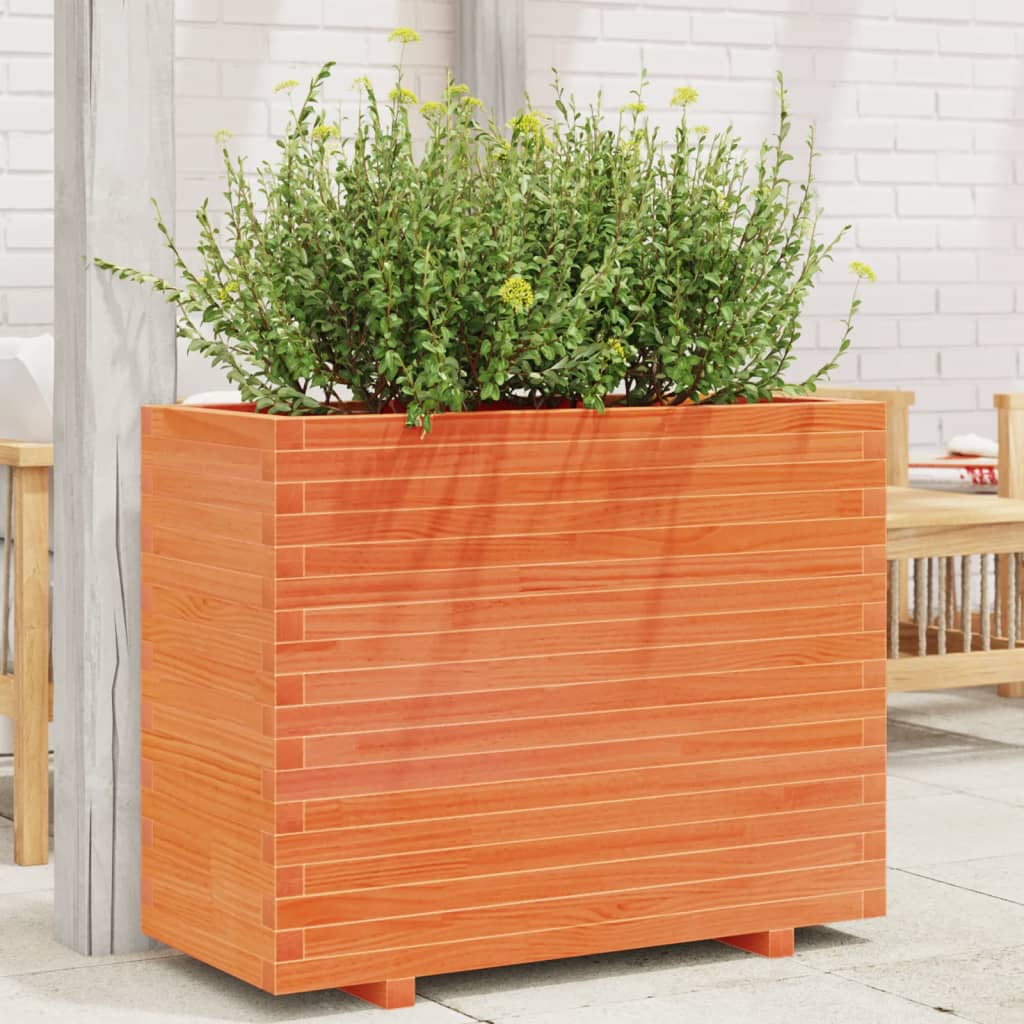 VidaXL Plantenbak 90x40x72 cm massief groenhout wasbruin