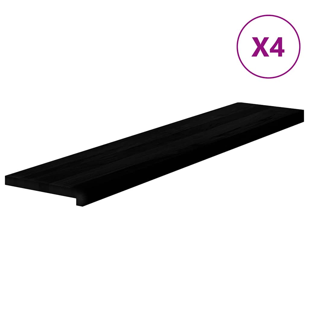 Vidaxl traptreden 4 st 120x30x2 cm massief eikenhout donkerbruin