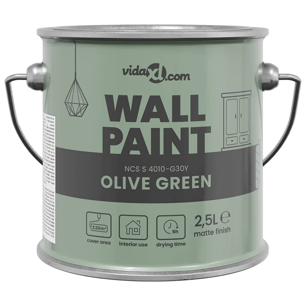 Vidaxl muurverf groen 2,5 l wandprint
