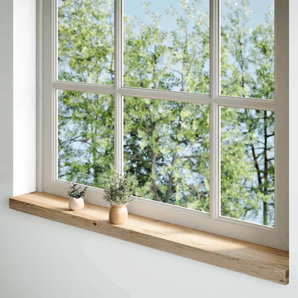 Vidaxl vensterbanken 2 st onbehandeld 120x15x2 cm massief eikenhout