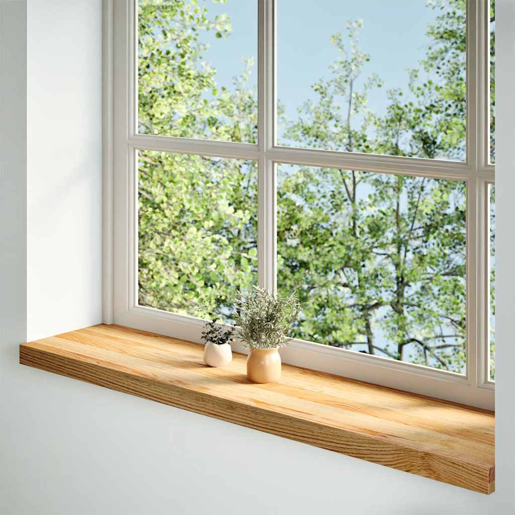 Vidaxl vensterbanken 2 st 100x25x2 cm massief eikenhout lichtbruin