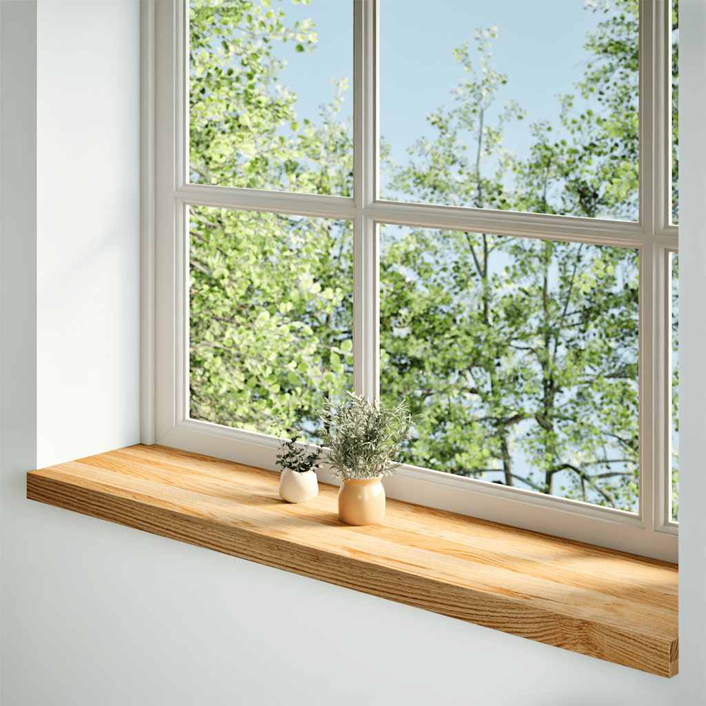 Vidaxl vensterbanken 2 st 120x25x2 cm massief eikenhout lichtbruin