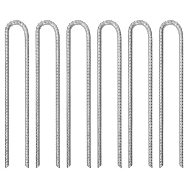 Vidaxl tentharingen 6 st u-vormig ø13 mm 41,5 cm gegalvaniseerd staal
