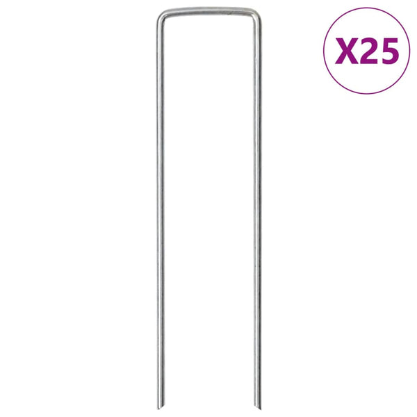 Vidaxl grondharingen 25 st u-vormig 15x3,5 cm gegalvaniseerd staal