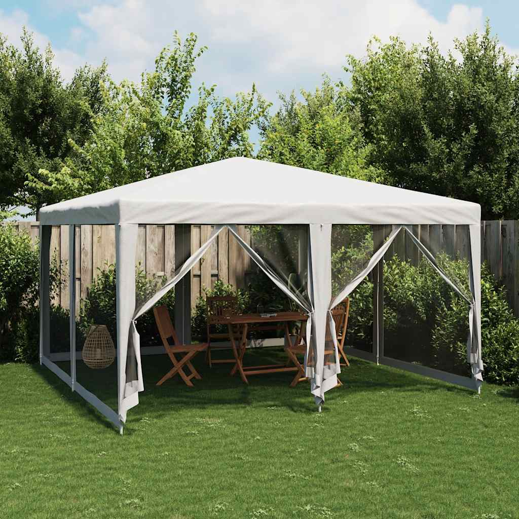 Vidaxl partytent met 8 mesh zijwanden 4x4m hdpe wit