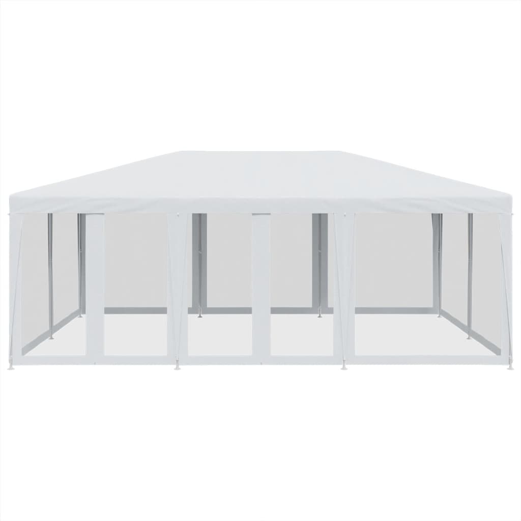 Vidaxl partytent met 10 mesh zijwanden 6x4m hdpe wit