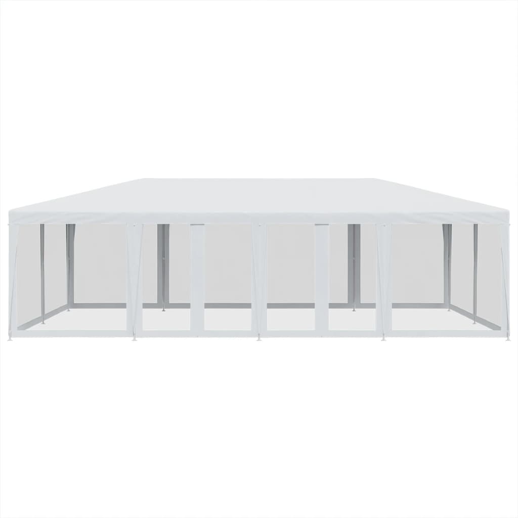 Vidaxl partytent met 12 mesh zijwanden 8x4m hdpe wit