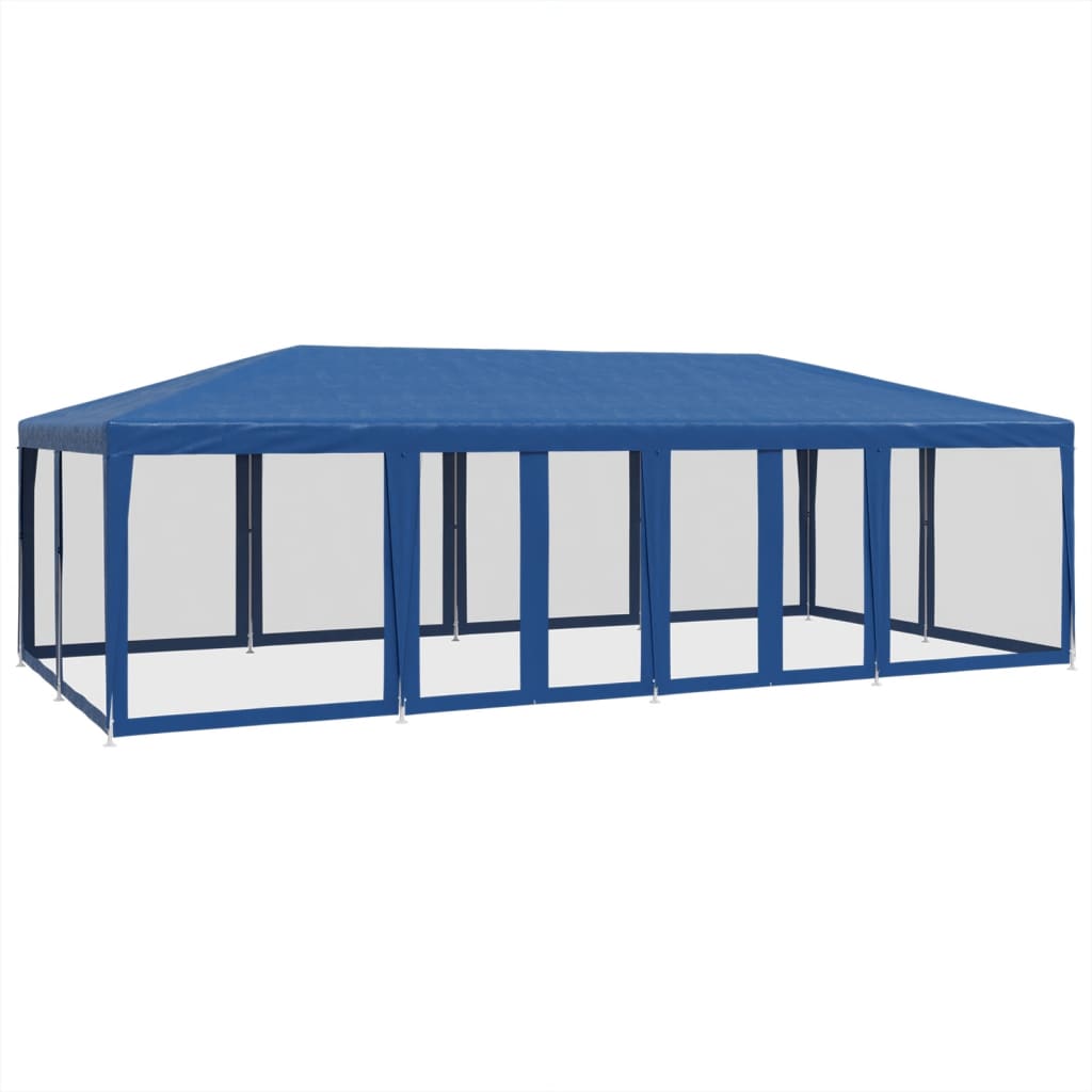 Vidaxl partytent blauw met 12 mesh zijwanden 8x4m hdpe