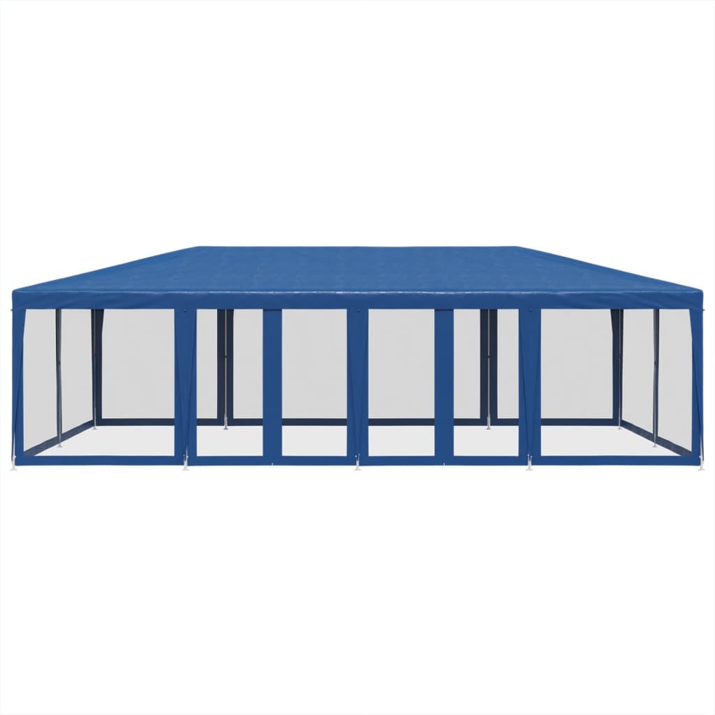 Vidaxl partytent blauw met 12 mesh zijwanden 8x4m hdpe