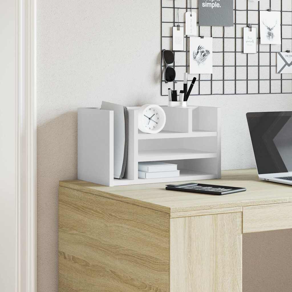 Vidaxl bureau-organizer 44,5x24x25 cm bewerkt hout wit