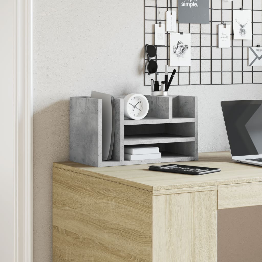 Vidaxl bureau-organizer 44,5x24x25 cm bewerkt hout betongrijs