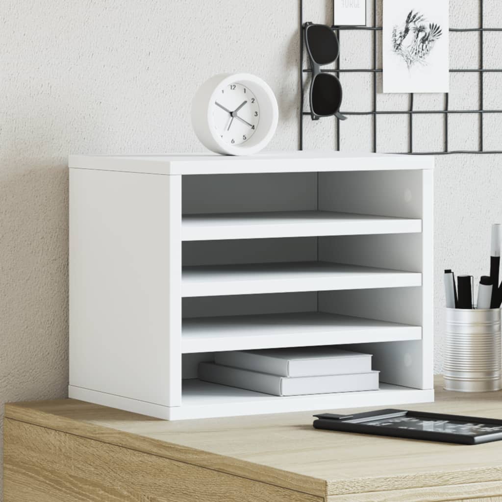 Vidaxl bureau-organizer 36x26x29,5 cm bewerkt hout wit