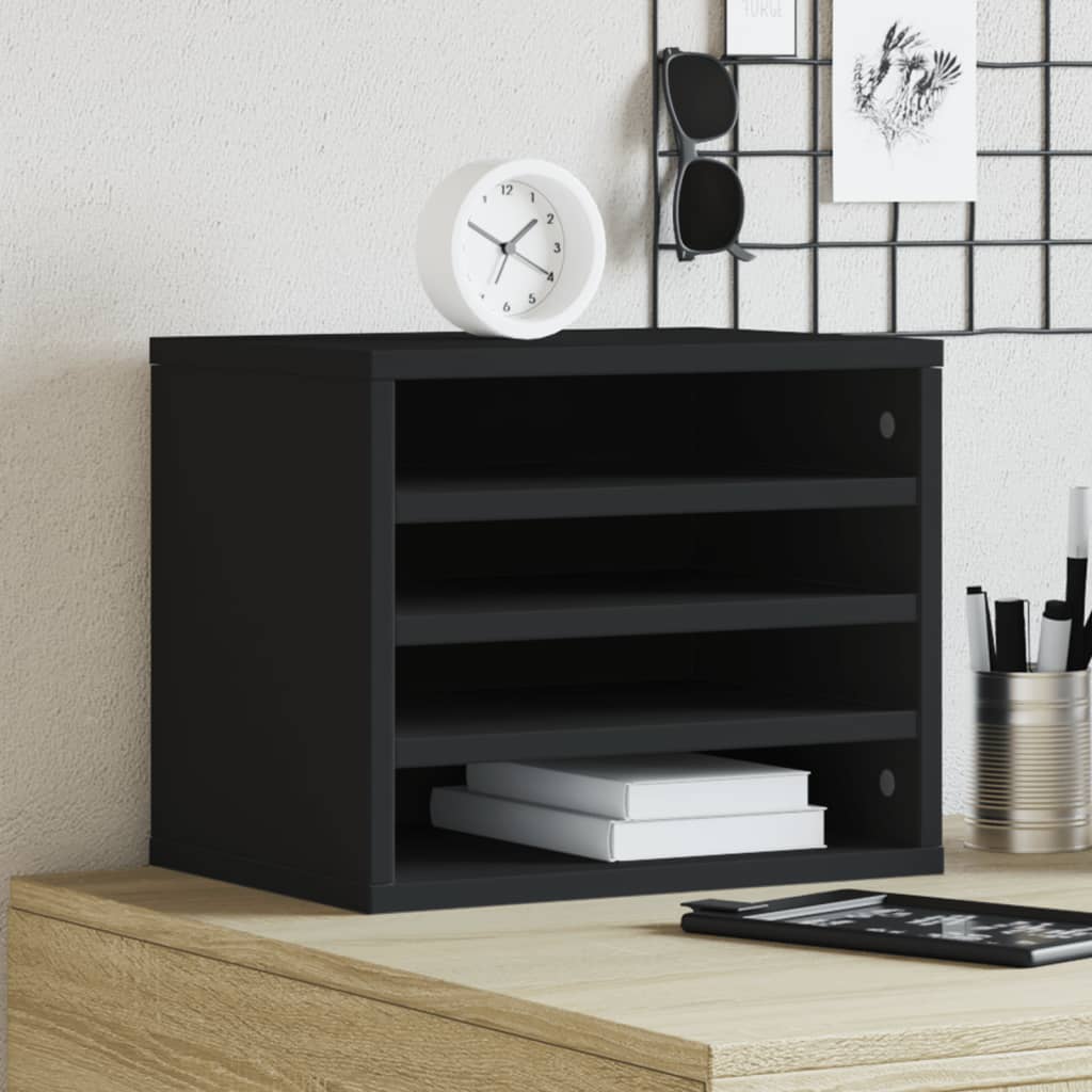 Vidaxl bureau-organizer 36x26x29,5 cm bewerkt hout zwart