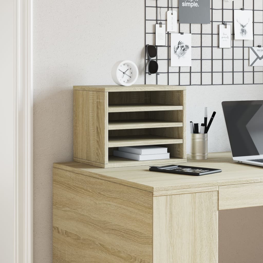 Vidaxl bureau-organizer 36x26x29,5 cm bewerkt hout sonoma eikenkleurig