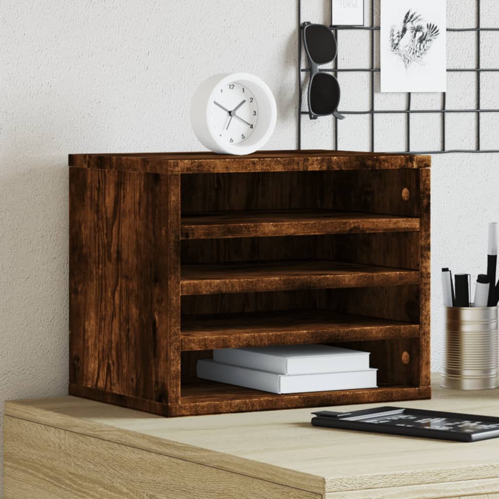 Vidaxl bureau-organizer 36x26x29,5 cm bewerkt hout gerookt eikenkleur