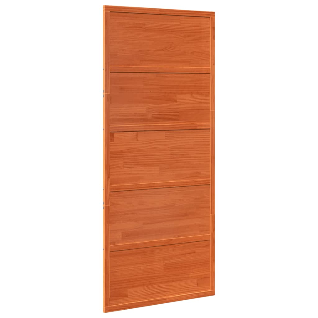 Vidaxl schuifdeur 90x208 cm massief groenenhout wasbruin