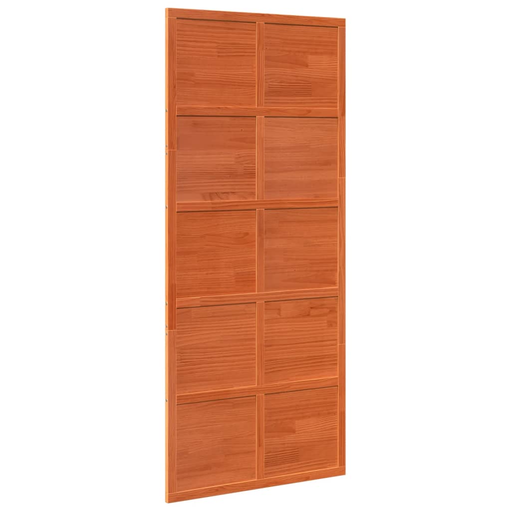 Vidaxl schuifdeur 90x208 cm massief groenenhout wasbruin