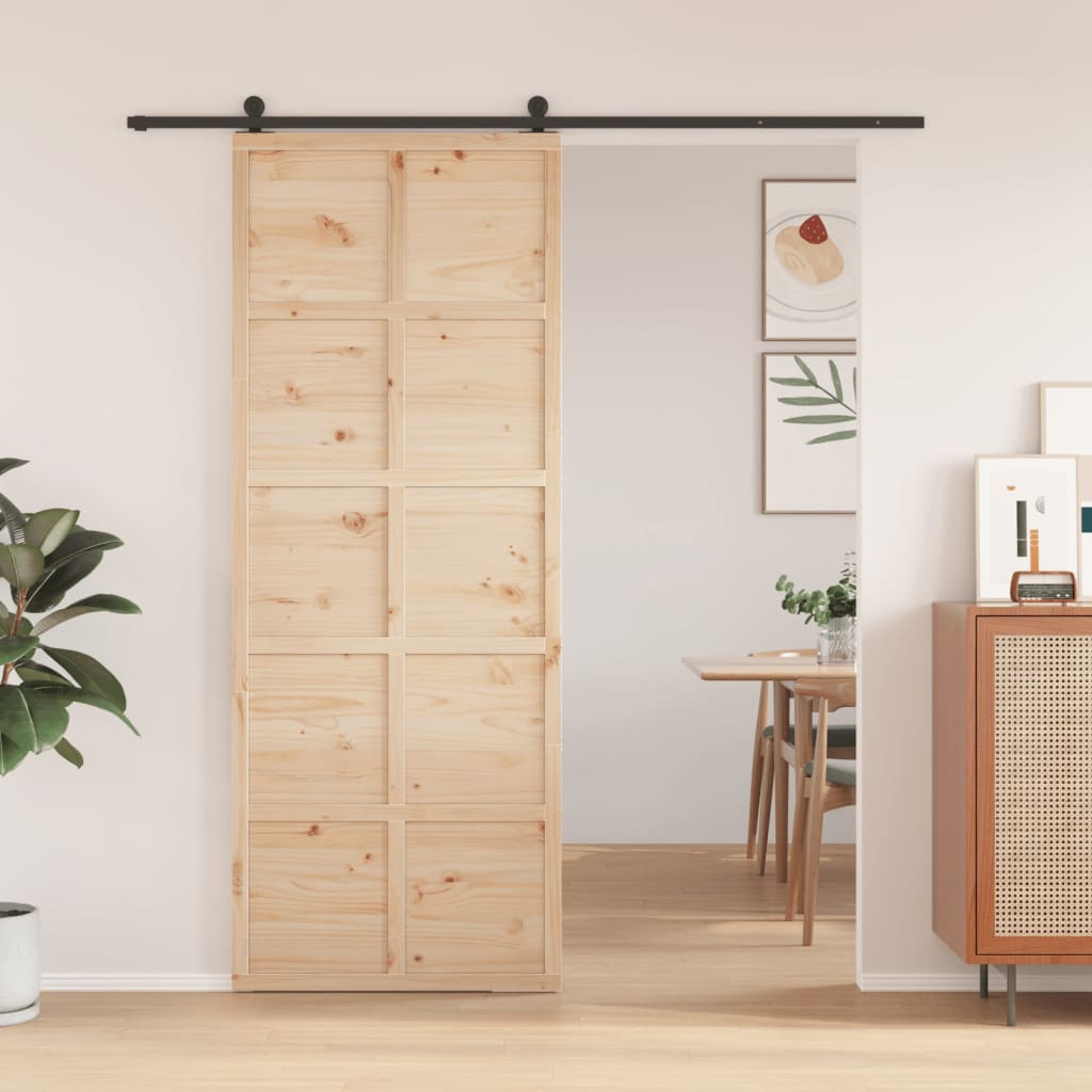 Vidaxl schuifdeur 80x208 cm massief groenhout