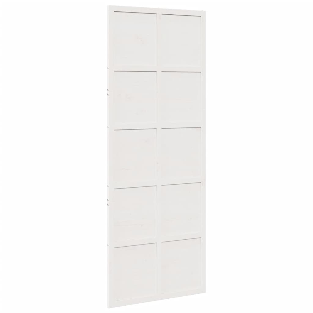 Vidaxl schuifdeur 80x208 cm massief groenhout wit