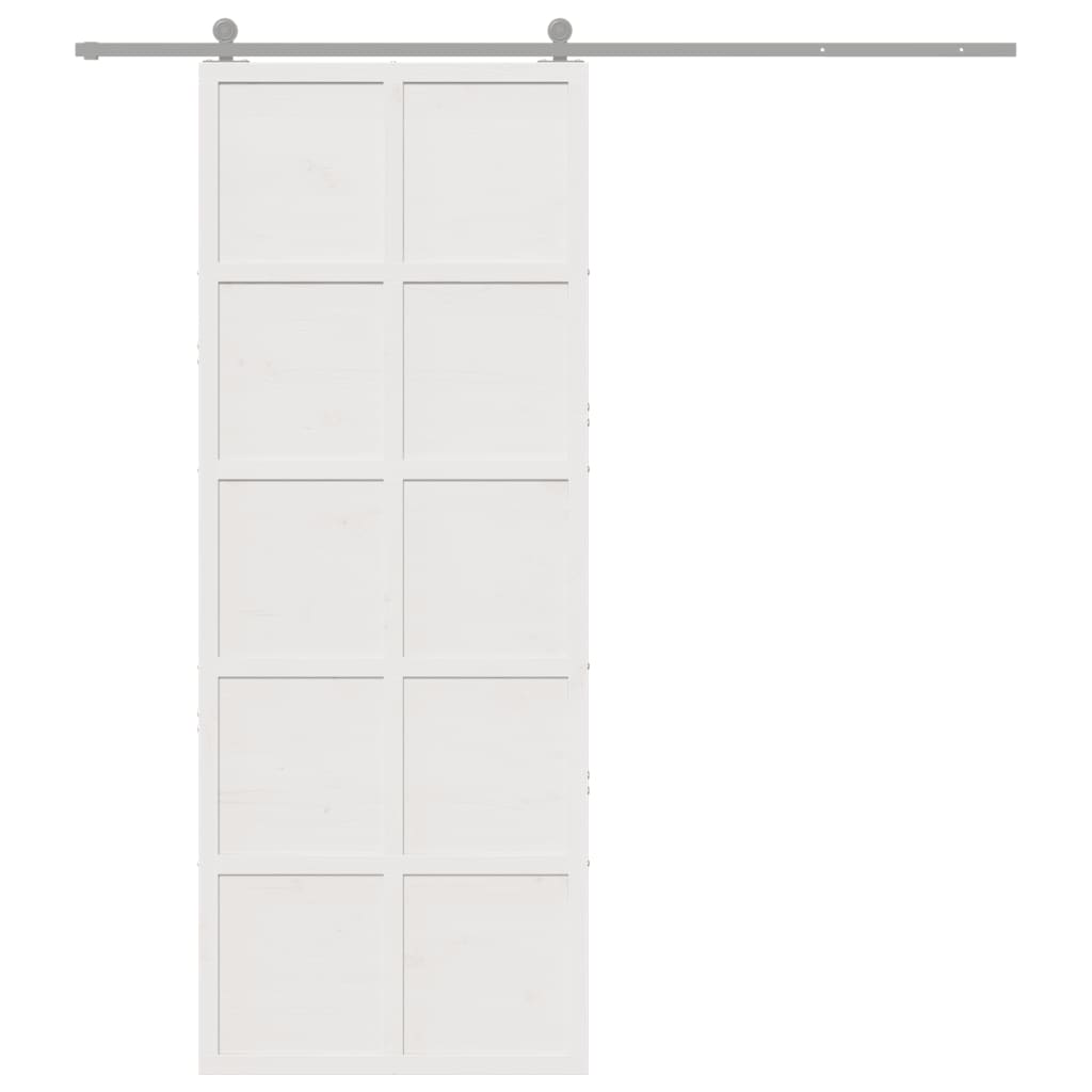 Vidaxl schuifdeur 80x208 cm massief groenhout wit