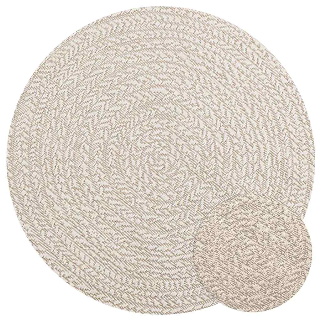 Vidaxl vloerkleed zizur crème binnen en buiten ø 90 cm jutelook