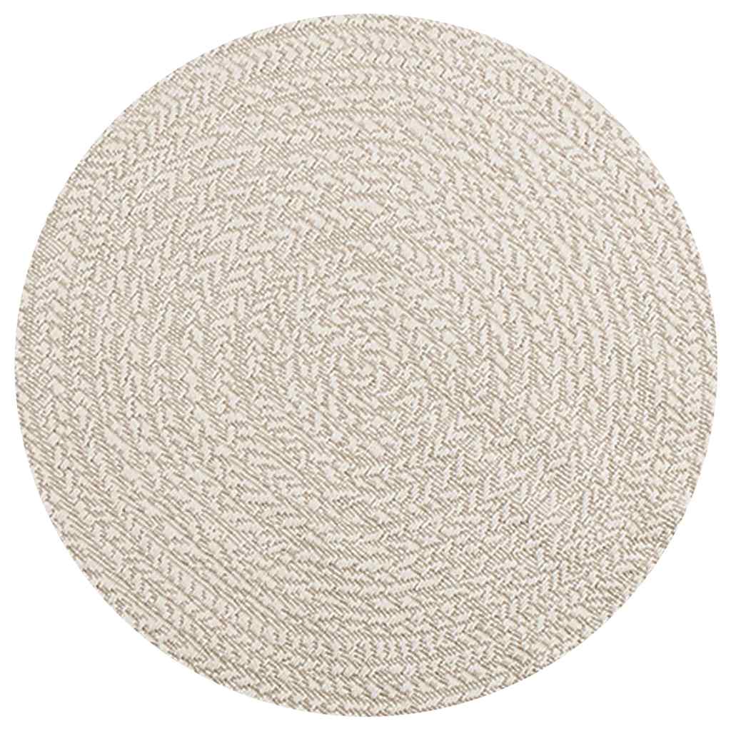 Vidaxl vloerkleed zizur crème binnen en buiten ø 90 cm jutelook