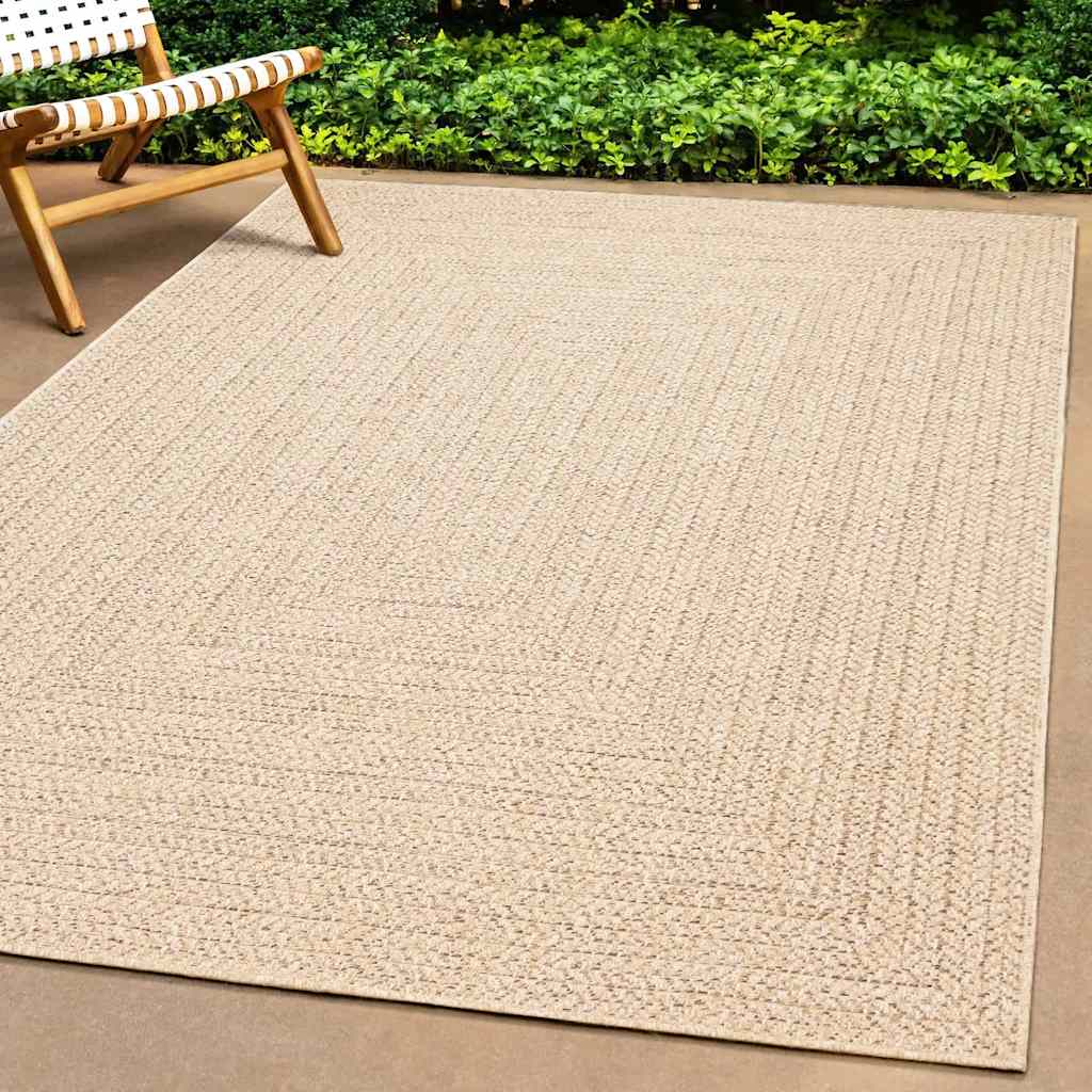 Vidaxl vloerkleed zizur beige binnen en buiten 80x150 cm jute look