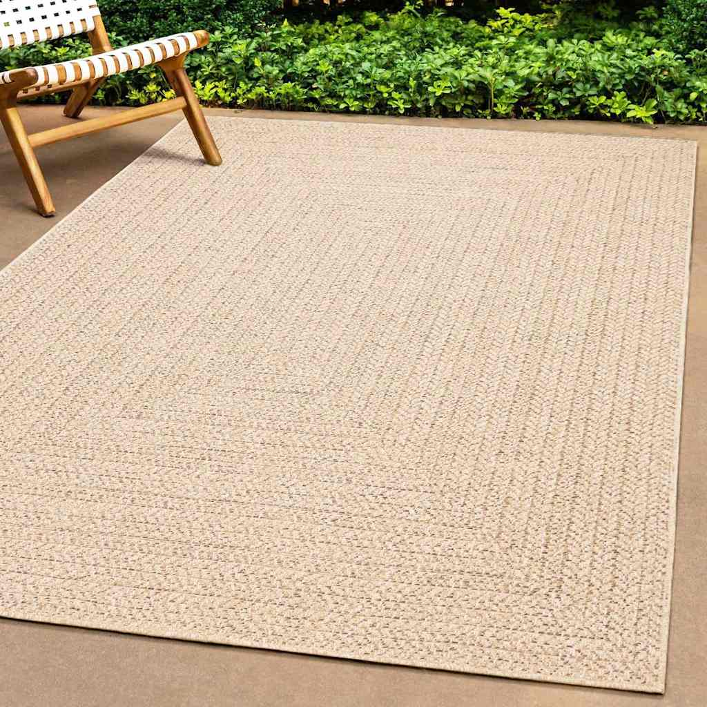 Vidaxl vloerkleed zizur beige binnen en buiten 100x200 cm jute look