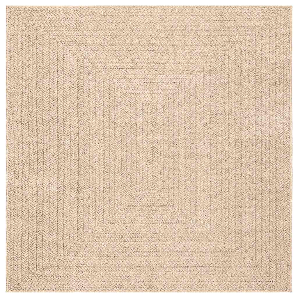 Vidaxl vloerkleed zizur beige binnen en buiten 200x200 cm jute look