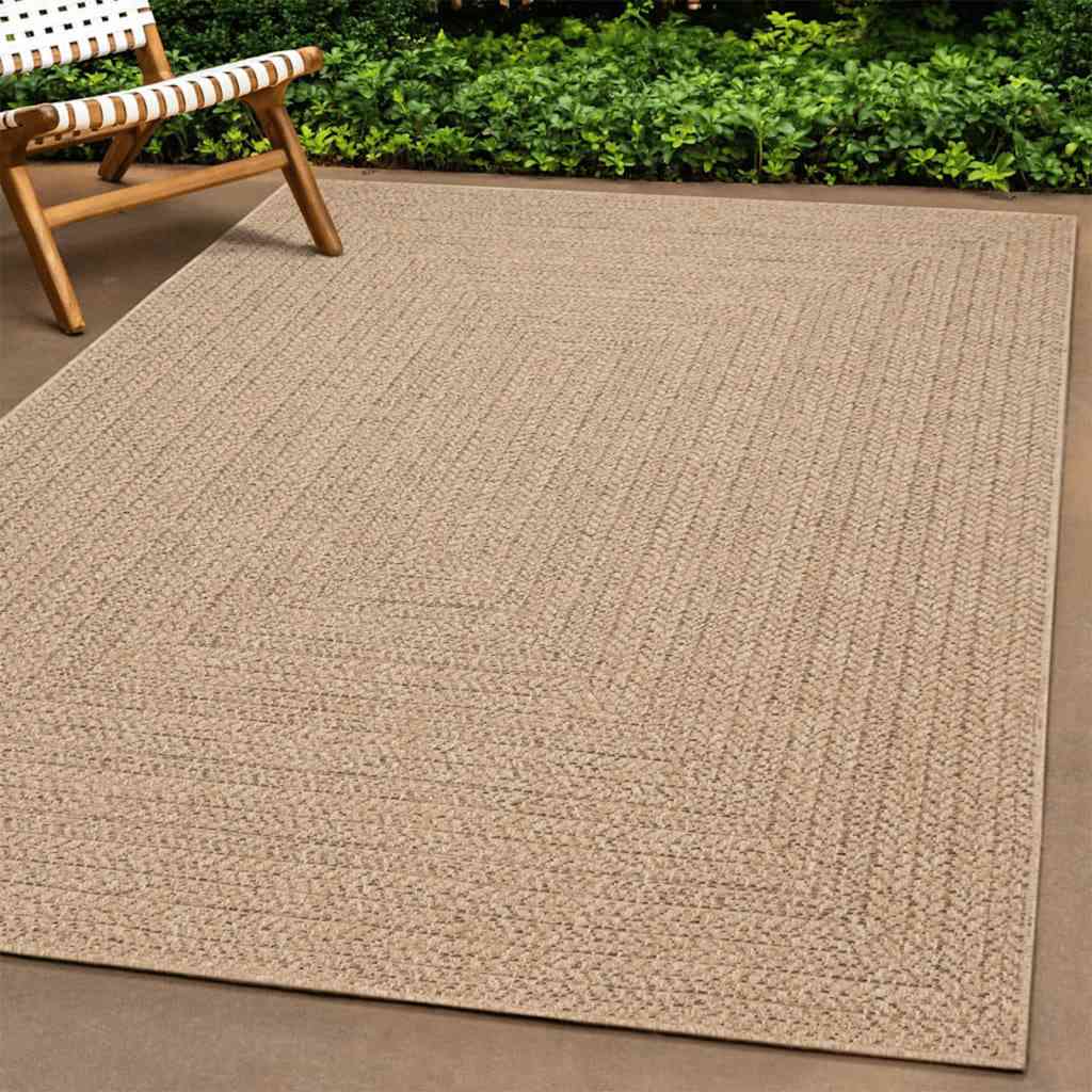 Vidaxl vloerkleed zizur beige binnen en buiten 200x200 cm jute look