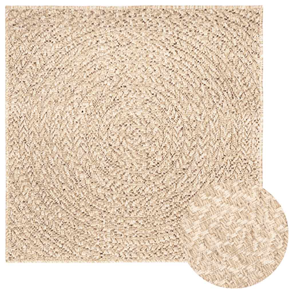 Vidaxl vloerkleed zizur beige binnen en buiten 200x200 cm jute look