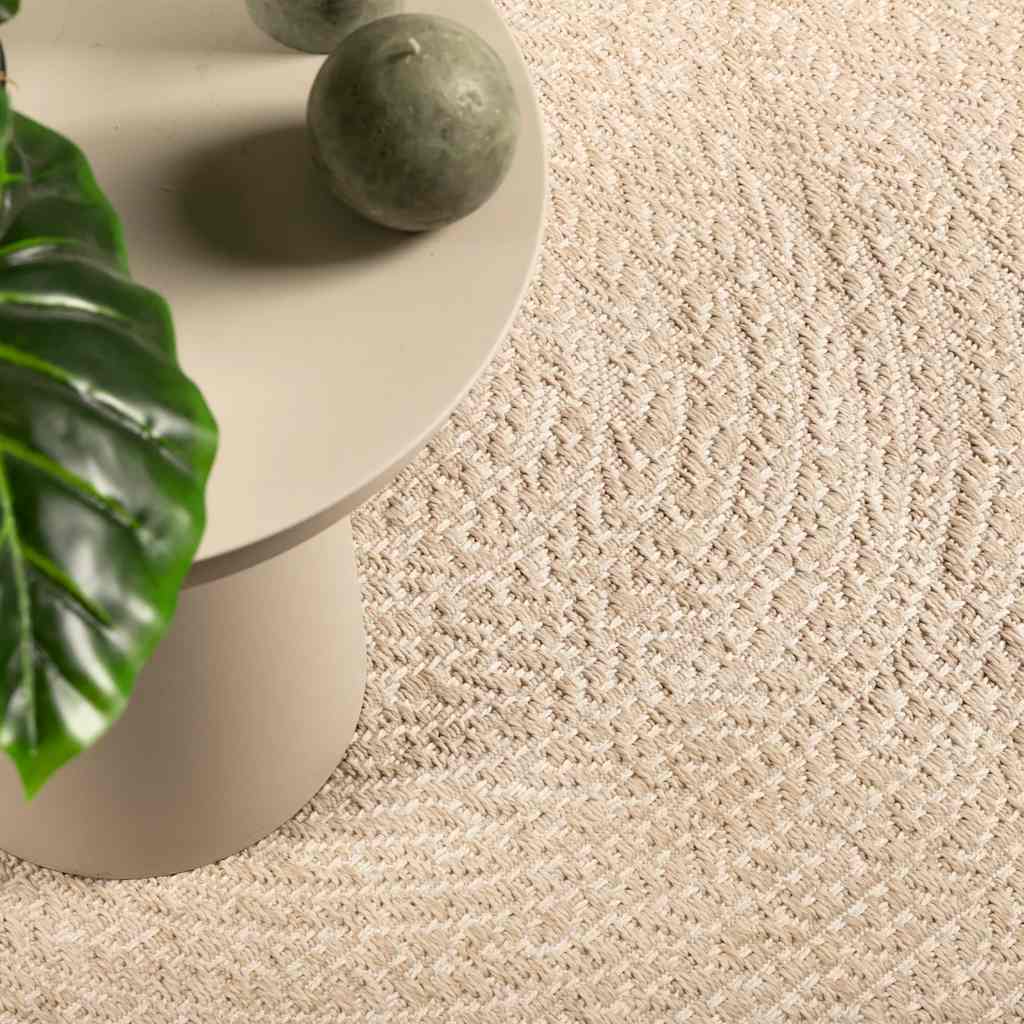 Vidaxl vloerkleed zizur beige binnen en buiten ø 90 cm jute look