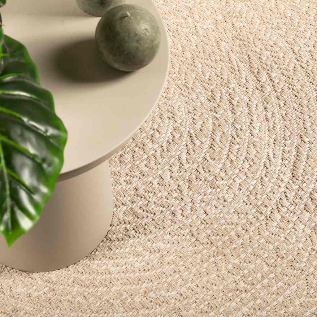 Vidaxl vloerkleed zizur beige binnen en buiten ø 120 cm jute look