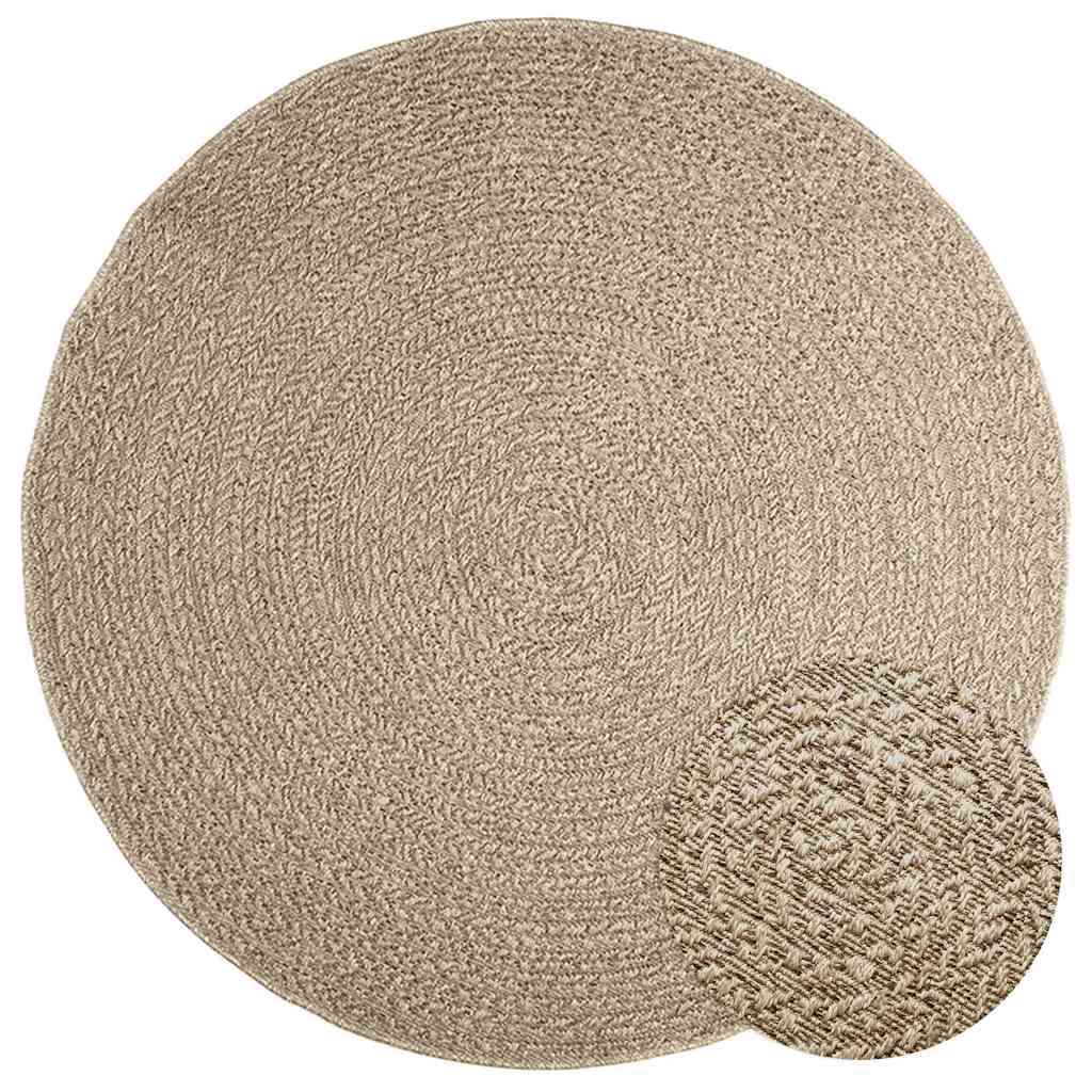 Vidaxl vloerkleed zizur beige binnen en buiten ø 160 cm jutelook