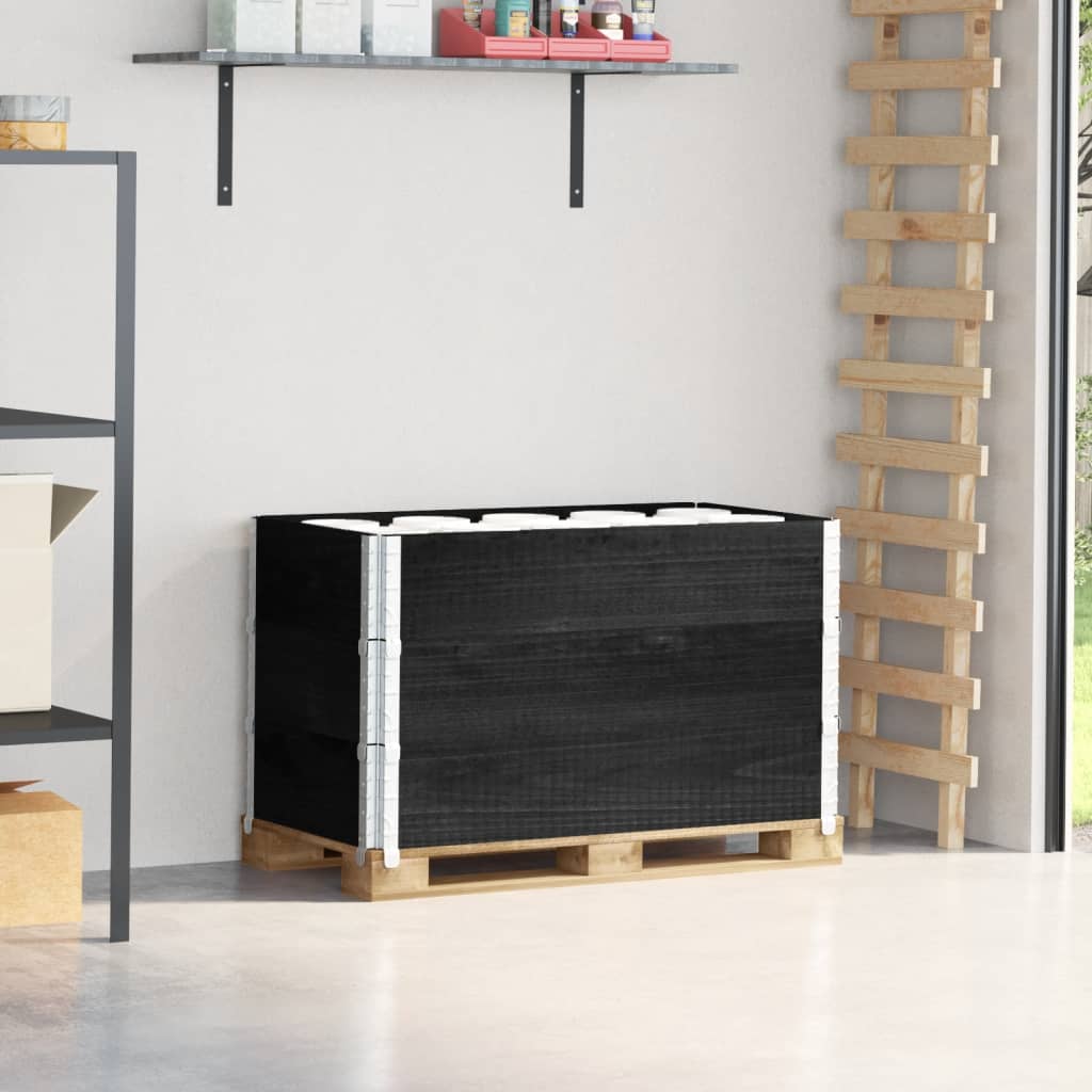 VidaXL Palletopzetranden 3 st 100x50 cm massief groenenhout zwart
