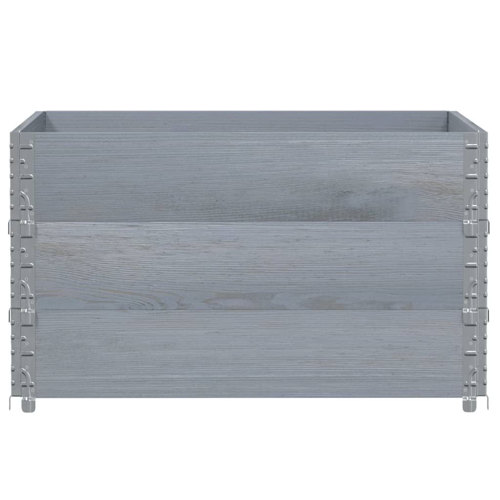 VidaXL Palletopzetranden 3 st 100x100 cm massief groenenhout grijs