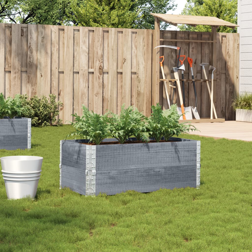 Vidaxl plantenbak 100x50 cm massief groenenhout grijs