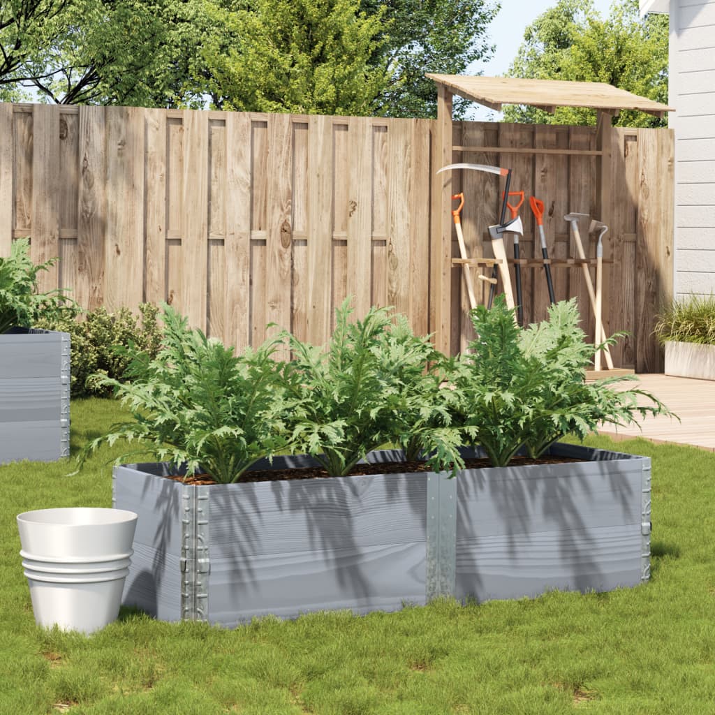 Vidaxl plantenbak 150x50 cm massief groenenhout grijs