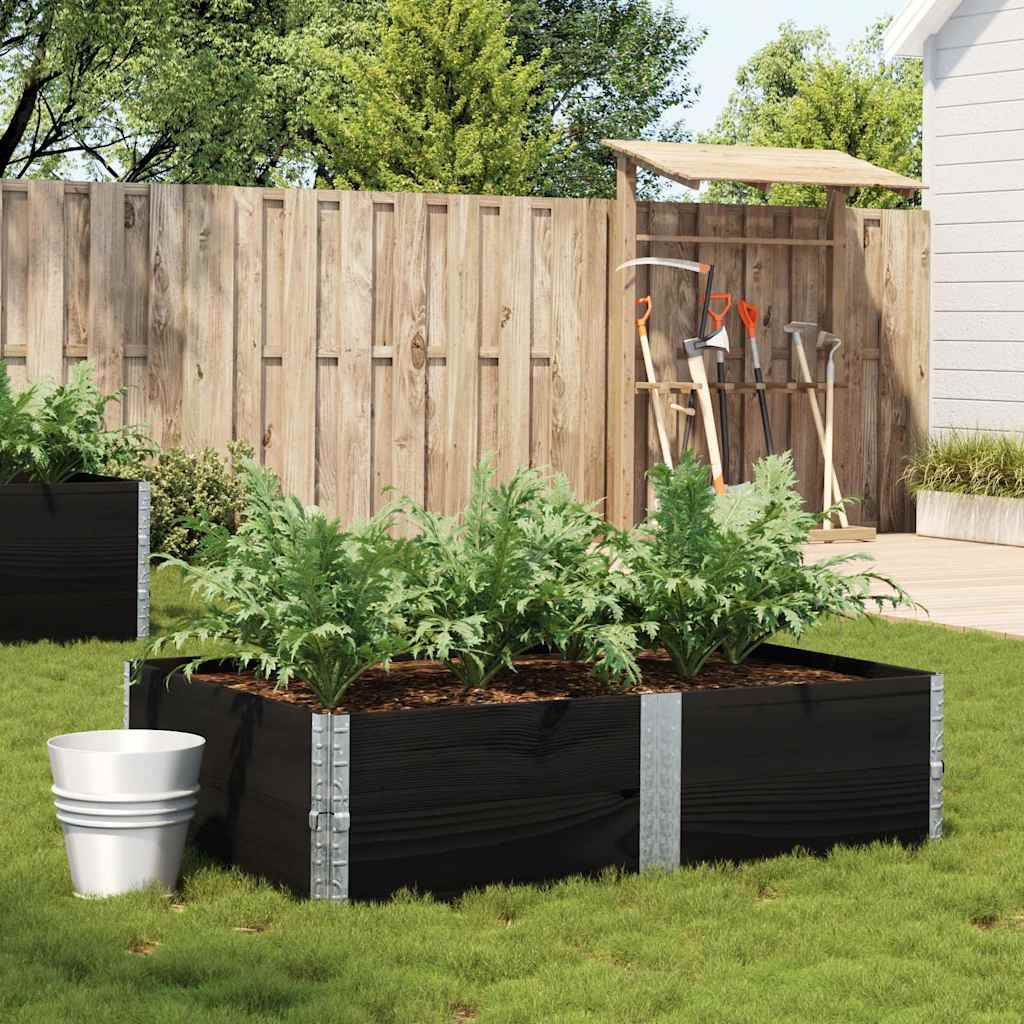 Vidaxl plantenbak 150x100 cm massief groenenhout zwart