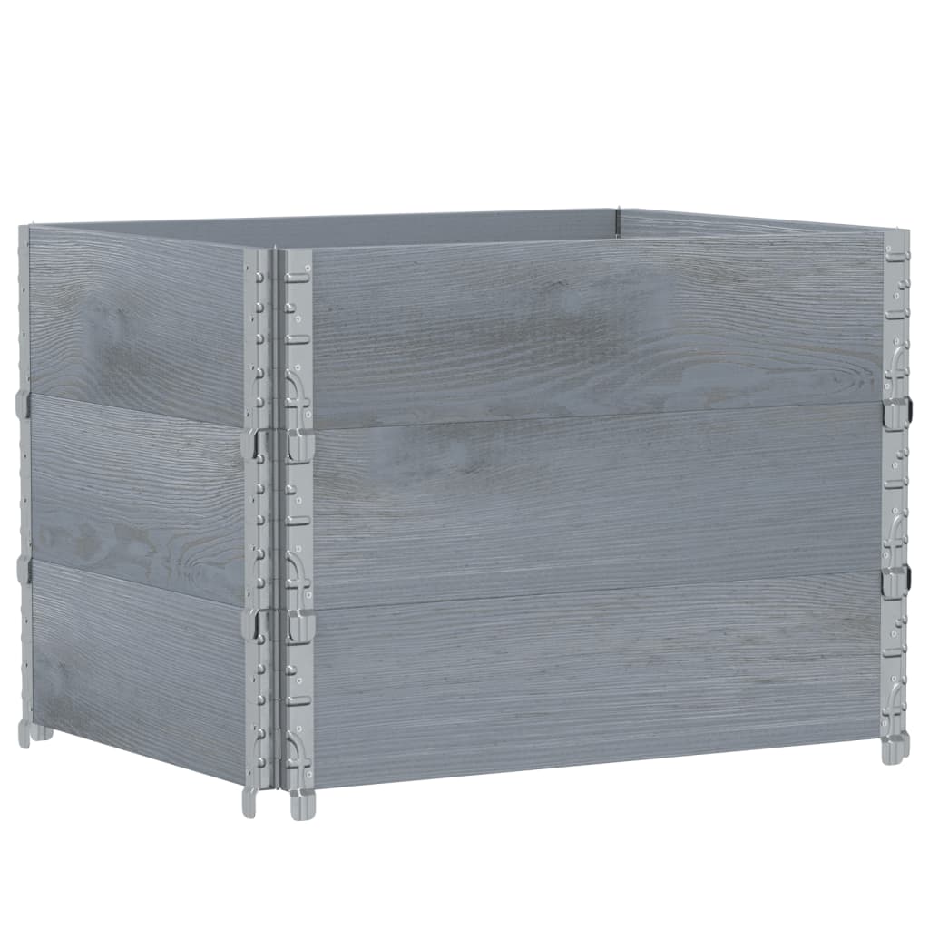 Vidaxl plantenbak 80x60 cm massief grenenhout grijs