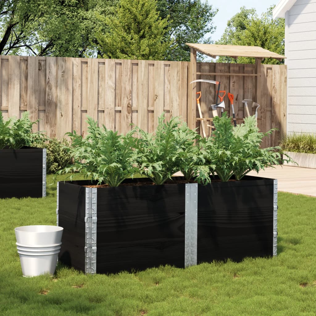 VidaXL Plantenbak 150x50 cm massief groenenhout zwart